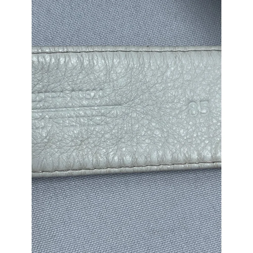 Authentic Dolce & Gabbana Blush Pink Silvertone Leather Belt Italy Size 85/34” - Picture 10 of 12